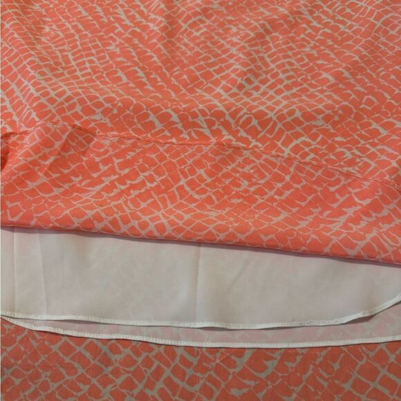 Alice & Trixie 100% Silk Neon Coral Snakeskin Lightweight Mini Dress SZ Medium - Picture 9 of 11